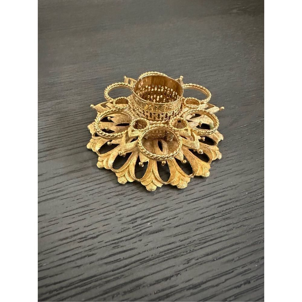 Antique Gold Plated Celeste Candle Holder